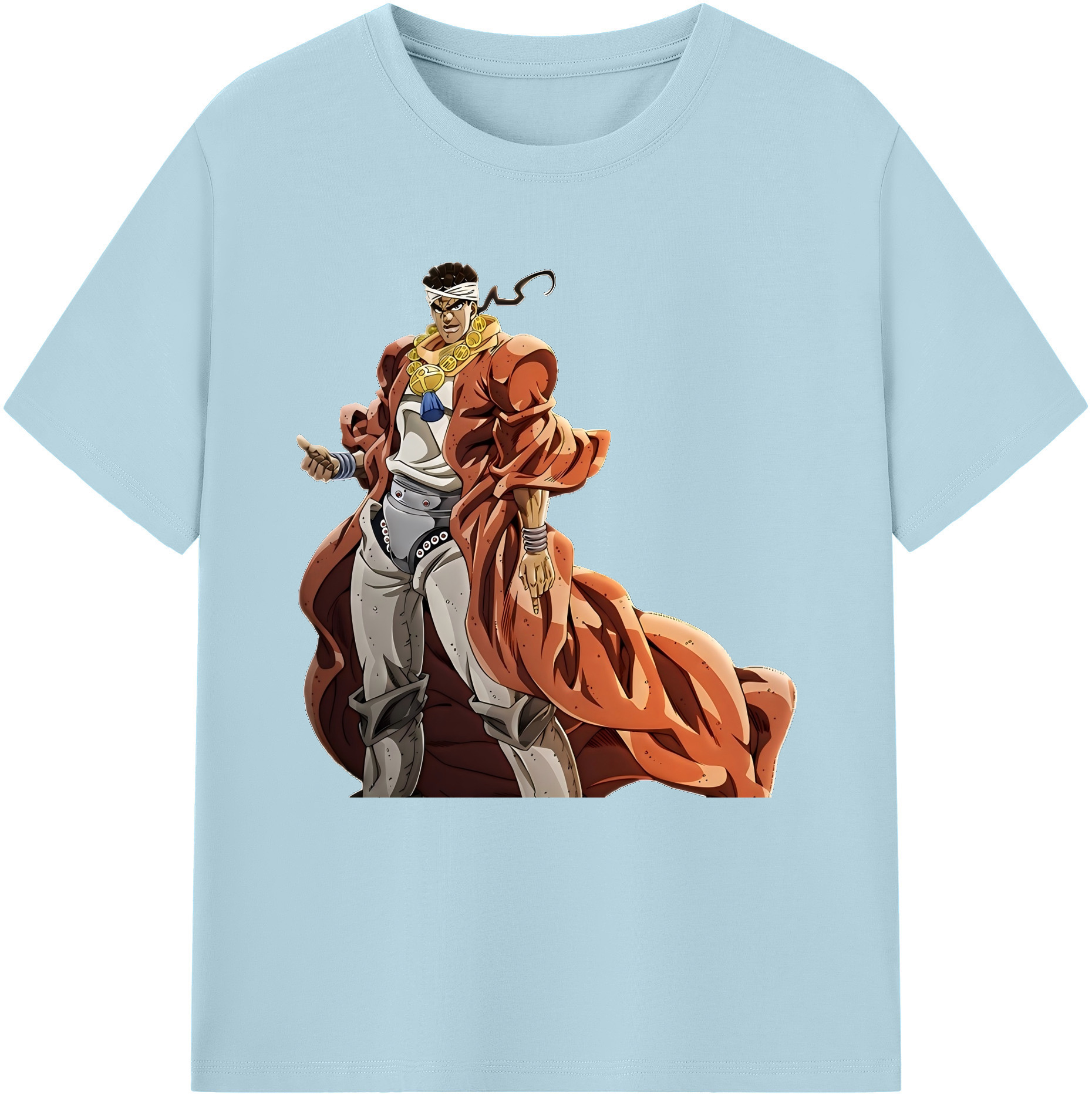 （画像用） ジョジョの奇妙な冒険 ムハンマド?アブドゥル JoJo's Bizarre Adventure Muhammad Avdol 綿100％半袖Tシャツ（フロントプリント）